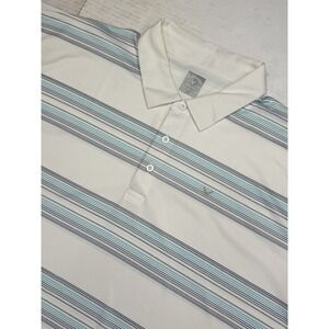 Callaway Opti-Dri Performance Golf Polo Shirt 3XLT White Blue Striped Big Tall